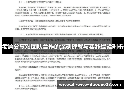 老詹分享对团队合作的深刻理解与实践经验剖析